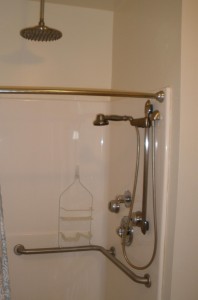 Carriage House Shower with overhead shower and body sprays